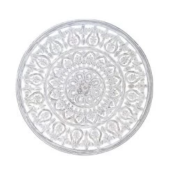 Wood Floral Handmade Intricately Carved Wall Decor With Mandala Design White - Olivia & May -Wall Charm Deals Store GUEST 6ec0a498 36f0 4660 b80b e201375a6054