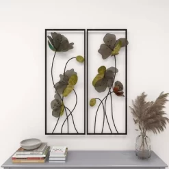 Metal Floral Wall Decor With Black Frame Set Of 2 Black - Olivia & May -Wall Charm Deals Store GUEST 6f88fd93 6b14 4175 a749 cc2d35ae7a47