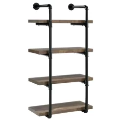 24" Elmcrest 4 Shelf Wall Bookcase With Black Frame - Coaster -Wall Charm Deals Store GUEST 70457b08 437f 4438 9eac 6ae0423fe570