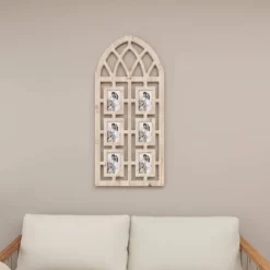 Wood 6 Slot Wall Photo Frame With Window Arch Shape Light Brown - Olivia & May 26 Wood 6 Slot Wall Photo Frame With Window Arch Shape Light Brown - Olivia & May -Wall Charm Deals Store GUEST 7077c166 af88 44b5 bdbc 5620131d8ec6