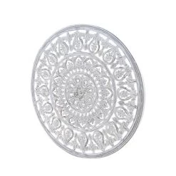 Wood Floral Handmade Intricately Carved Wall Decor With Mandala Design White - Olivia & May -Wall Charm Deals Store GUEST 72ed17b8 fdd6 402b ac29 b85892205a28