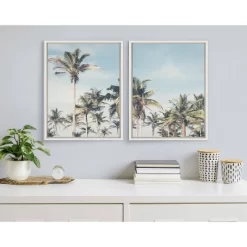 18" X 24" 2pc Sylvie Coastal Coconut Palm Tree Beach Framed Canvas Set By The Creative Bunch Studio White - Kate & Laurel All Things Decor -Wall Charm Deals Store GUEST 746e02e7 5981 42ce abd5 ee5fc6928aa5