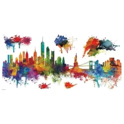 New York City Skyline Peel And Stick Giant Wall Decal - RoomMates -Wall Charm Deals Store GUEST 767562c8 ac95 494a 8f7c b58555ac1e38