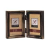 Lawrence Frames Antique Gold Brass Hinged Double 2x3 Picture Frame-Beaded Edge Design 11423D