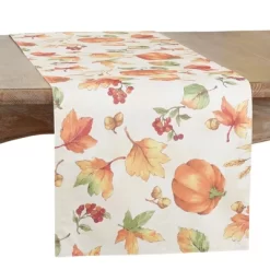 Saro Lifestyle Fall Pumpkin Design Dining Table Runner -Wall Charm Deals Store GUEST 7b1402ab ee8a 4cf9 b3e2 609203350877
