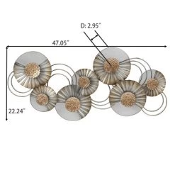 LuxenHome 47" W Distressed Metal Modern Flower Wall Decor -Wall Charm Deals Store GUEST 7c743cdf dfd2 47b4 be5e 2fdc1a91bda7