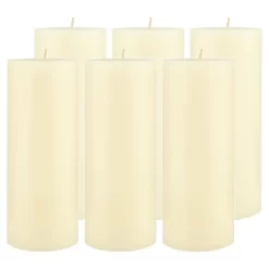 6pk Unscented Flat Top Smooth Pillar Candles Ivory - Stonebriar Collection -Wall Charm Deals Store GUEST 7e9d3150 df8d 454e bb4f 923b3b5db908
