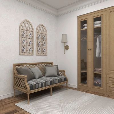 Wood 6 Slot Wall Photo Frame With Window Arch Shape Light Brown - Olivia & May 6 Wood 6 Slot Wall Photo Frame With Window Arch Shape Light Brown - Olivia & May - Image 6