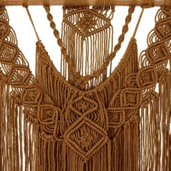 49" X 27" Fabric Macrame Handmade Intricately Weaved Wall Decor With Beaded Fringe Tassels Brown - Olivia & May -Wall Charm Deals Store GUEST 7f1e8f1b 3d7e 4fb3 81ff 315de28086ab
