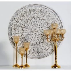 Wood Floral Handmade Intricately Carved Wall Decor With Mandala Design White - Olivia & May -Wall Charm Deals Store GUEST 7f75cc16 0962 4cc5 afce 36e171026039