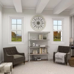 Wood Distressed Scroll Window Inspired Wall Decor With Metal Scrollwork Relief White - Olivia & May -Wall Charm Deals Store GUEST 802408bd 6ab7 4735 abd8 70afb0c608f3