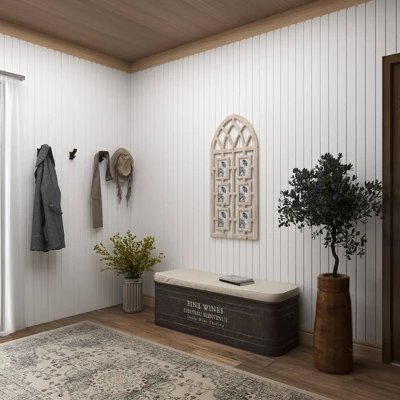 Wood 6 Slot Wall Photo Frame With Window Arch Shape Light Brown - Olivia & May 5 Wood 6 Slot Wall Photo Frame With Window Arch Shape Light Brown - Olivia & May - Image 5