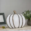 Northlight 13.75 White Wooden Pumpkin Fall Harvest Decoration