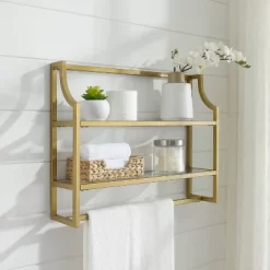 Aimee Wall Shelf Gold - Crosley 9 Aimee Wall Shelf Gold - Crosley -Wall Charm Deals Store GUEST 8541a276 7401 4d35 8fda c6081db4a2c3