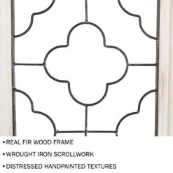 Metal & Wood Wall Panel ? Decorative Clover Scrollwork Trimmed In A Beveled Wood Frame For Home, Office & Bedroom Decor By Lavish Home -Wall Charm Deals Store GUEST 861d00c0 d0e0 43ae 9354 23fa4a62ab25