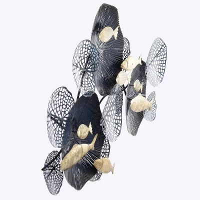 Metal Nobu Wall Hanging Navy/Gold - StyleCraft 6 Metal Nobu Wall Hanging Navy/Gold - StyleCraft - Image 6