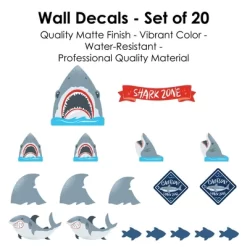 Big Dot Of Happiness Shark Zone - Peel And Stick Kids Room Vinyl Wall Art Stickers - Wall Decals - Set Of 20 -Wall Charm Deals Store GUEST 8a1e3bd1 2b48 4c24 9758 08bc7070bc2c