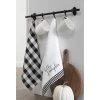 Hello Pumpkin And Check Kitchen Towel Set Of 2 - 18" X 28" - Black/White - Elrene Home Fashions