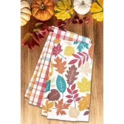 C&F Home Fall Leaves & Plaid Printed & Woven Kitchen Towel Set Of 2 -Wall Charm Deals Store GUEST 8afdab49 5fc1 43b1 993b 0989b3a02b2a