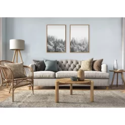 (Set Of 2) 23" X 33" Sylvie Forest On A Foggy Day Black And White Framed Canvas Natural - Kate & Laurel All Things Decor -Wall Charm Deals Store GUEST 8c0a5301 3b86 4d4b a8b1 c3235f2bab4f