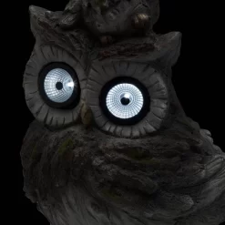 15" Solar Owls LED Light Magnesium Oxide Statue Brown - Alpine Corporation -Wall Charm Deals Store GUEST 8c8d4eac 821c 4886 9756 76f27426aa09