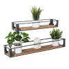 Honey-Can-Do Metal And Wood Wall Shelves