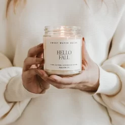 Sweet Water Decor Hello Fall 9oz Clear Jar Soy Candle