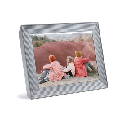 9.7" Mason Luxe Sandstone Digital Photo Frame Gray - Aura Home 1 9.7" Mason Luxe Sandstone Digital Photo Frame Gray - Aura Home