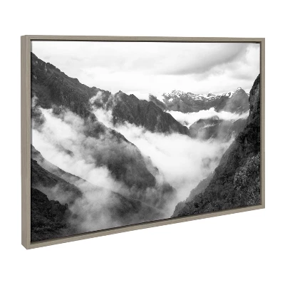 (Set Of 3) 23" X 33" Sylvie Highland Cow Mountains And Inca Trail Framed Canvas Set Gray - Kate & Laurel All Things Decor 1 (Set Of 3) 23" X 33" Sylvie Highland Cow Mountains And Inca Trail Framed Canvas Set Gray - Kate & Laurel All Things Decor