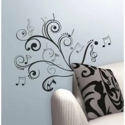 Music Note Scroll Peel And Stick Wall Decal Black - RoomMates -Wall Charm Deals Store GUEST 8e3923cc 3726 4a62 a05e 3fe402a6f989