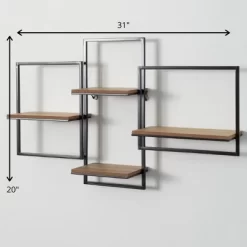 Sullivans Quadrate Open Wood Wall Shelf 20"H Black 6 Sullivans Quadrate Open Wood Wall Shelf 20"H Black -Wall Charm Deals Store GUEST 8f1fc26f 91d5 41eb bb3c e95346099fcd
