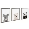 3pc Sylvie Three Bears Framed Canvas Wall Art By Amy Peterson Gray - Kate And Laurel