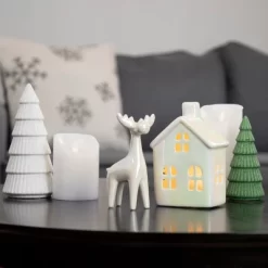 Northlight 5.5" Pearlized Cream Ceramic Moose Christmas Figure