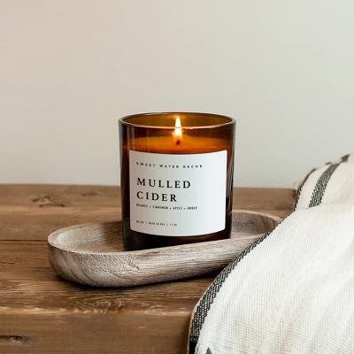 Sweet Water Decor Mulled Cider 11oz Amber Jar Candle 1 Sweet Water Decor Mulled Cider 11oz Amber Jar Candle