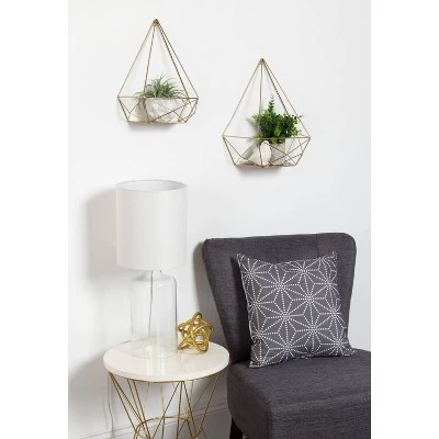 2pc Prouvé Diamond Shaped Shelf Set Gold - Kate & Laurel All Things Decor 4 2pc Prouvé Diamond Shaped Shelf Set Gold - Kate & Laurel All Things Decor - Image 4