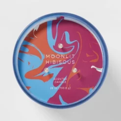 28oz Glass Moonlit Hibiscus Candle Light Blue - Opalhouse™ -Wall Charm Deals Store GUEST 9562dc6d 4e42 481c 91d9 1f68f9f8ac72