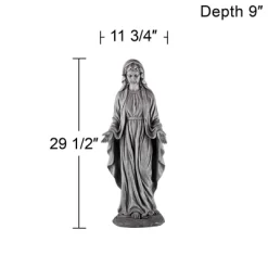 John Timberland Virgin Mary Statue Sculpture Decor Outdoor Garden Front Porch Patio Yard Outside Home Balcony Gray Stone Finish Ceramic 29" Tall -Wall Charm Deals Store GUEST 95b768a8 0f00 4eb8 abd3 8cd6604c40bb