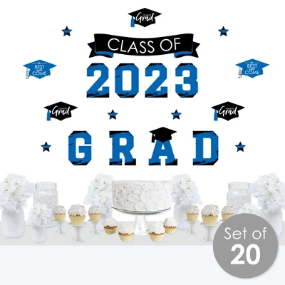 Big Dot Of Happiness Blue Class Of 2023 Graduation Party Wall Decals Set Of 20 1 Big Dot Of Happiness Blue Class Of 2023 Graduation Party Wall Decals Set Of 20