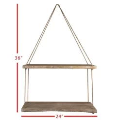 Natural Wood & Jute Distressed Hanging Wall Shelf - Foreside Home & Garden 7 Natural Wood & Jute Distressed Hanging Wall Shelf - Foreside Home & Garden -Wall Charm Deals Store GUEST 978bc31b 4b37 4357 ac15 448843d48c00