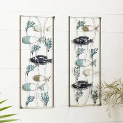 Set Of 2 Metal Fish Wall Decors Blue - Olivia & May -Wall Charm Deals Store GUEST 98d05641 c3de 440e a4be 301d38810731