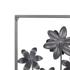 Metal Floral Wall Decor With Black Frame Set Of 2 Gray - Olivia & May -Wall Charm Deals Store GUEST 99f42233 070c 4aad 826e 2a64e778af4e