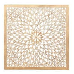 Wood Floral Handmade Intricately Carved Wall Decor With Mandala Design Light Brown - Olivia & May -Wall Charm Deals Store GUEST 9ab2a482 b3e1 4748 8010 088e48fe123e
