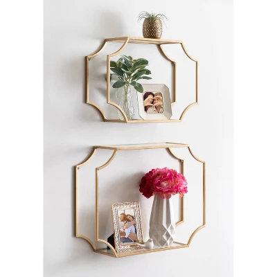 2pc Ciel Modern Glam Metal Wall Shelf Set - Kate & Laurel All Things Decor 5 2pc Ciel Modern Glam Metal Wall Shelf Set - Kate & Laurel All Things Decor - Image 5