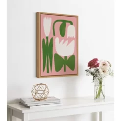 18" X 24" Sylvie For You Tulips Framed Canvas Wall Art By Marcello Velho White/Natural - Kate And Laurel -Wall Charm Deals Store GUEST 9bdcf372 f214 470b b922 b6181f259a63