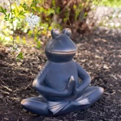 Northlight 11" Yoga Frog In Sukhasana Position Outdoor Garden Statue
