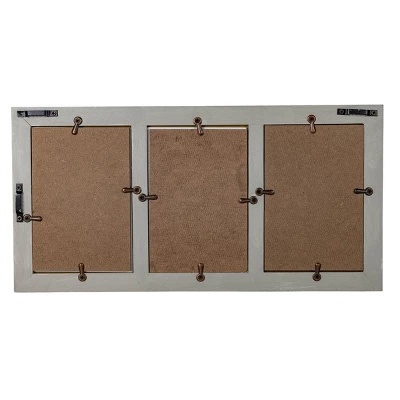 Distressed 4X6 Three Photo Frame Gray Wood, MDF & Glass - Foreside Home & Garden 3 Distressed 4X6 Three Photo Frame Gray Wood, MDF & Glass - Foreside Home & Garden - Image 3