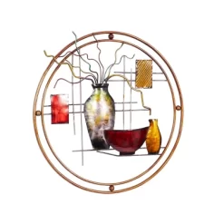 Metal Abstract Wall Decor With Vase Details - Olivia & May -Wall Charm Deals Store GUEST a478860b bf80 4b59 b54e 0940676ef900