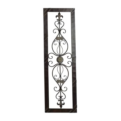 Metal Scroll Ornate Wall Decor With Black Frame Brown - Olivia & May 6 Metal Scroll Ornate Wall Decor With Black Frame Brown - Olivia & May - Image 6
