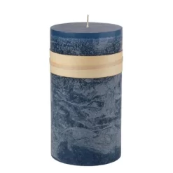 Northlight 6" Navy Blue Traditional Cylindrical Pillar Candle