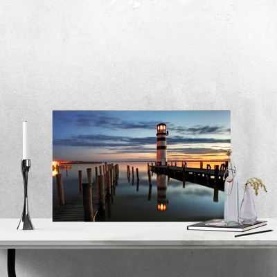 Northlight LED Lighted Coastal Sunset Lighthouse Scene Canvas Wall Art 15.75" X 23.5" 1 Northlight LED Lighted Coastal Sunset Lighthouse Scene Canvas Wall Art 15.75" X 23.5"